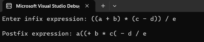 infix to postfix