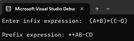 Infix to prefix C++ using stack