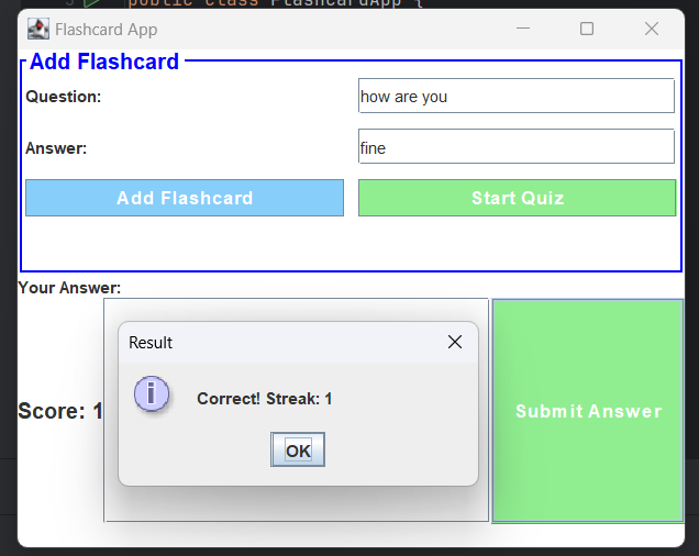 Building a flashcard app in Java
