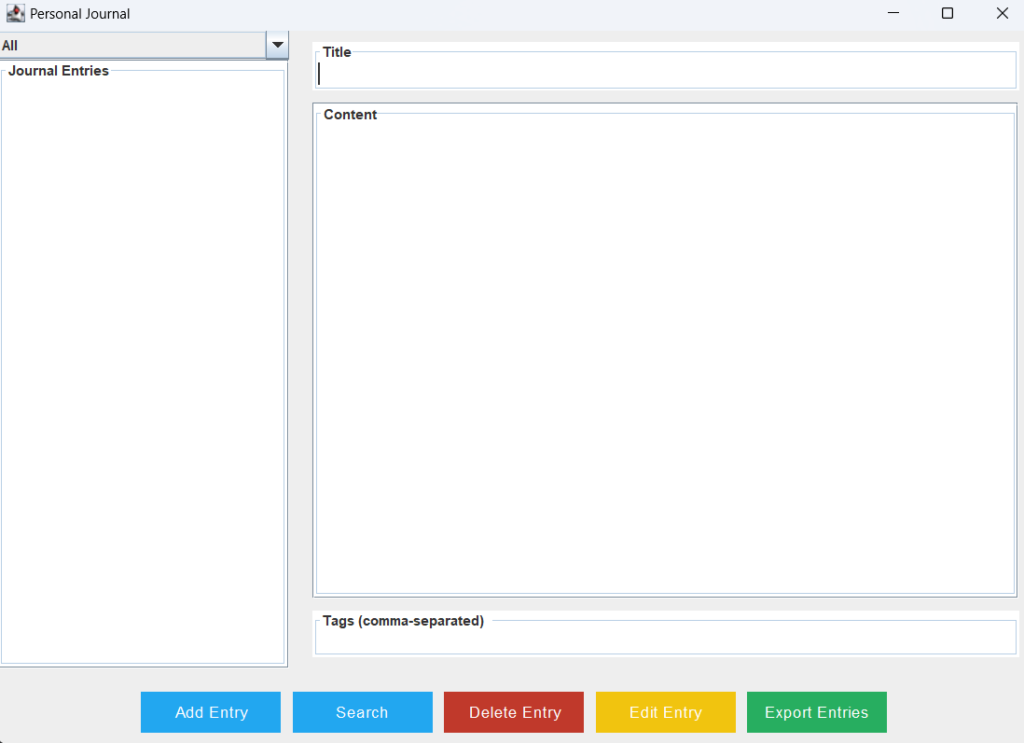 Creating a Simple Journal Application in java