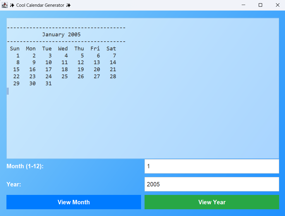 How to Create a Calendar Generator Using Java swing