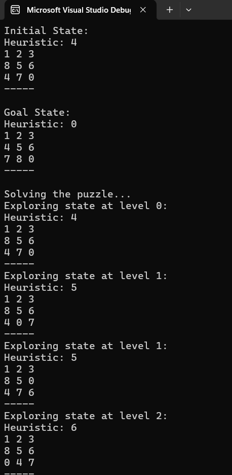 8 Puzzle Solver Project Using A* Search in C++
